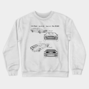 Delorean Patent Design Crewneck Sweatshirt